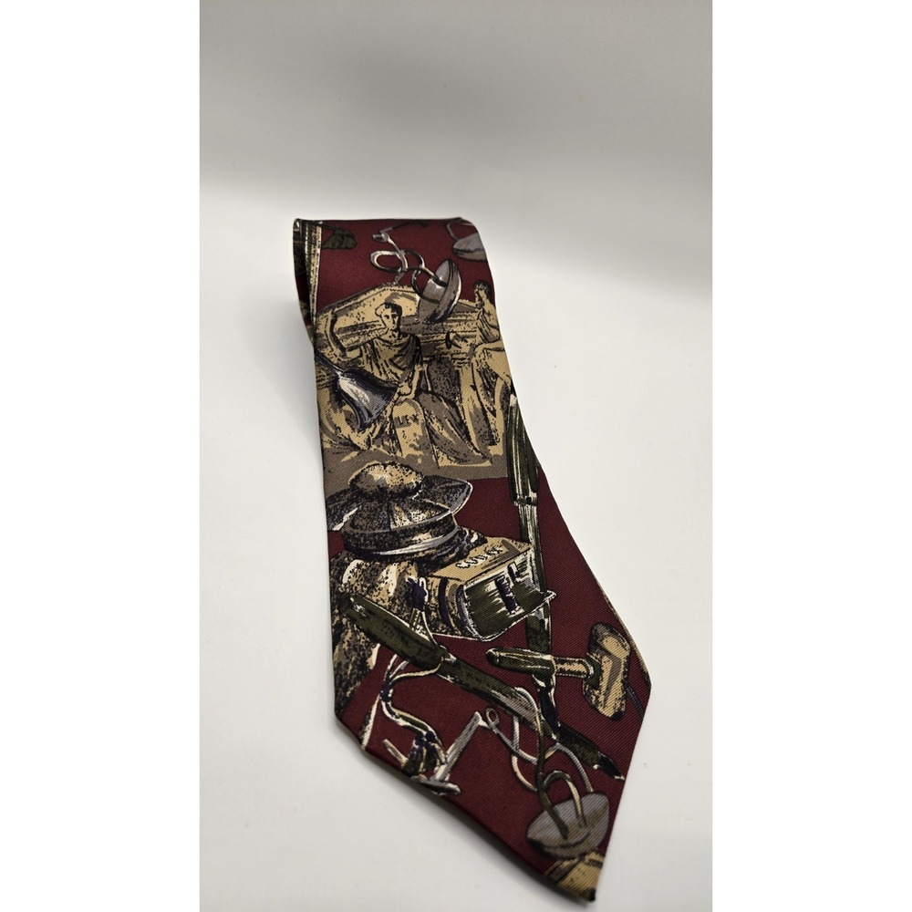 Metropolis Silk Novelty Tie Classical Art Books Scholar Mens Necktie